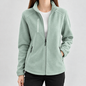 Alisande Stand Collar Fleece Jacket - Bean Green
