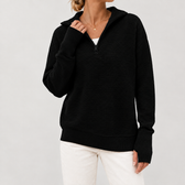 Iselin Half Zip Sweater - Black
