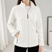 Noelle Stand Collar Fleece Jacket - Milky White