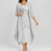 Rhea Layered Dress Set - Gray