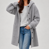 Hannelore Hooded Wool Coat - Gray