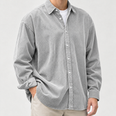 Marius Corduroy Overshirt - Light Gray