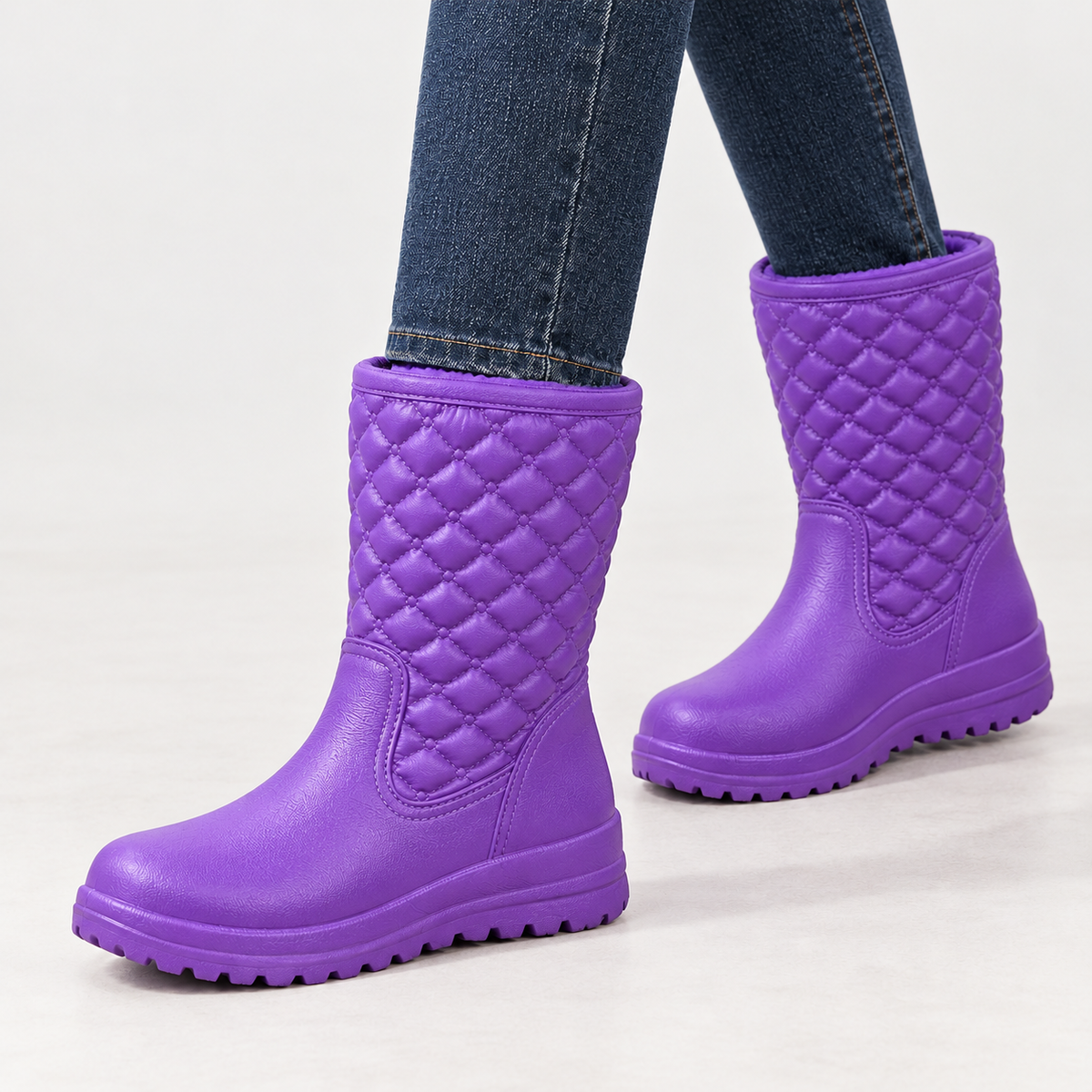 Filippina Quilted Snow Boots - Boots-purple