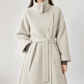 Lilli Belted Wool Coat - Oatmeal