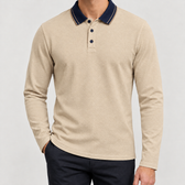 Sixten Contrast Collar Polo - Khaki
