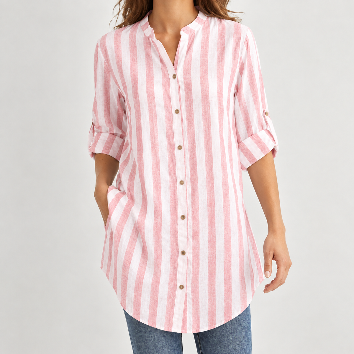 Phoebe Striped Shirt - Pink