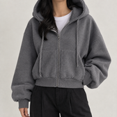 Dorotea Balloon Sleeve Hoodie - Dark Gray