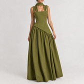 Majken Asymmetric Maxi Dress - Olive