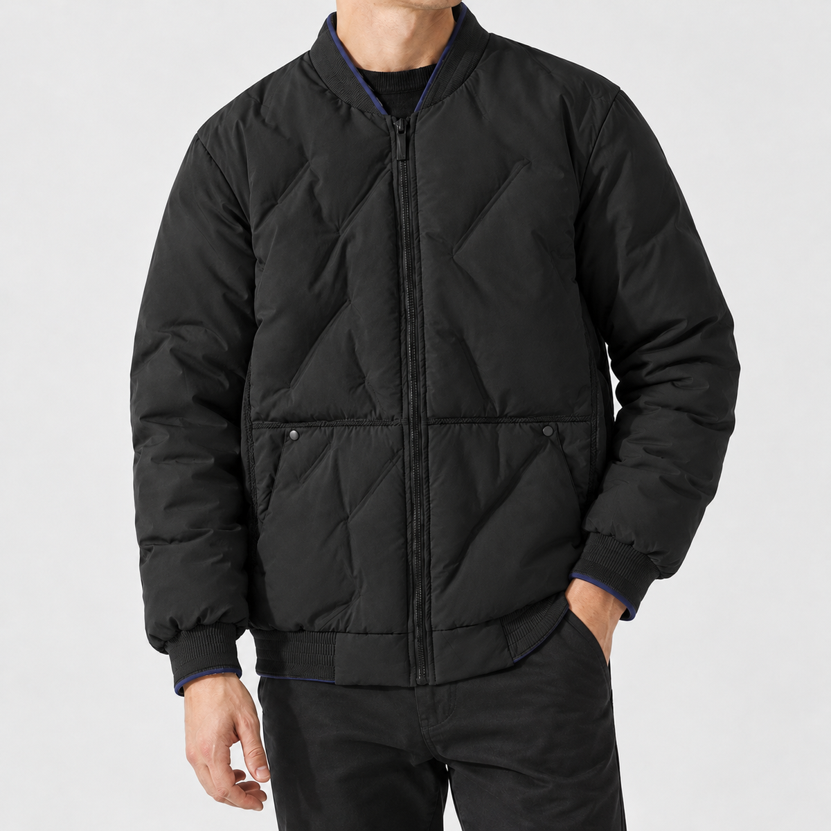 Clotaire Quilted Bomber Jacket - Black