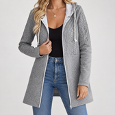 Victoire Cable Panel Hoodie - Gray