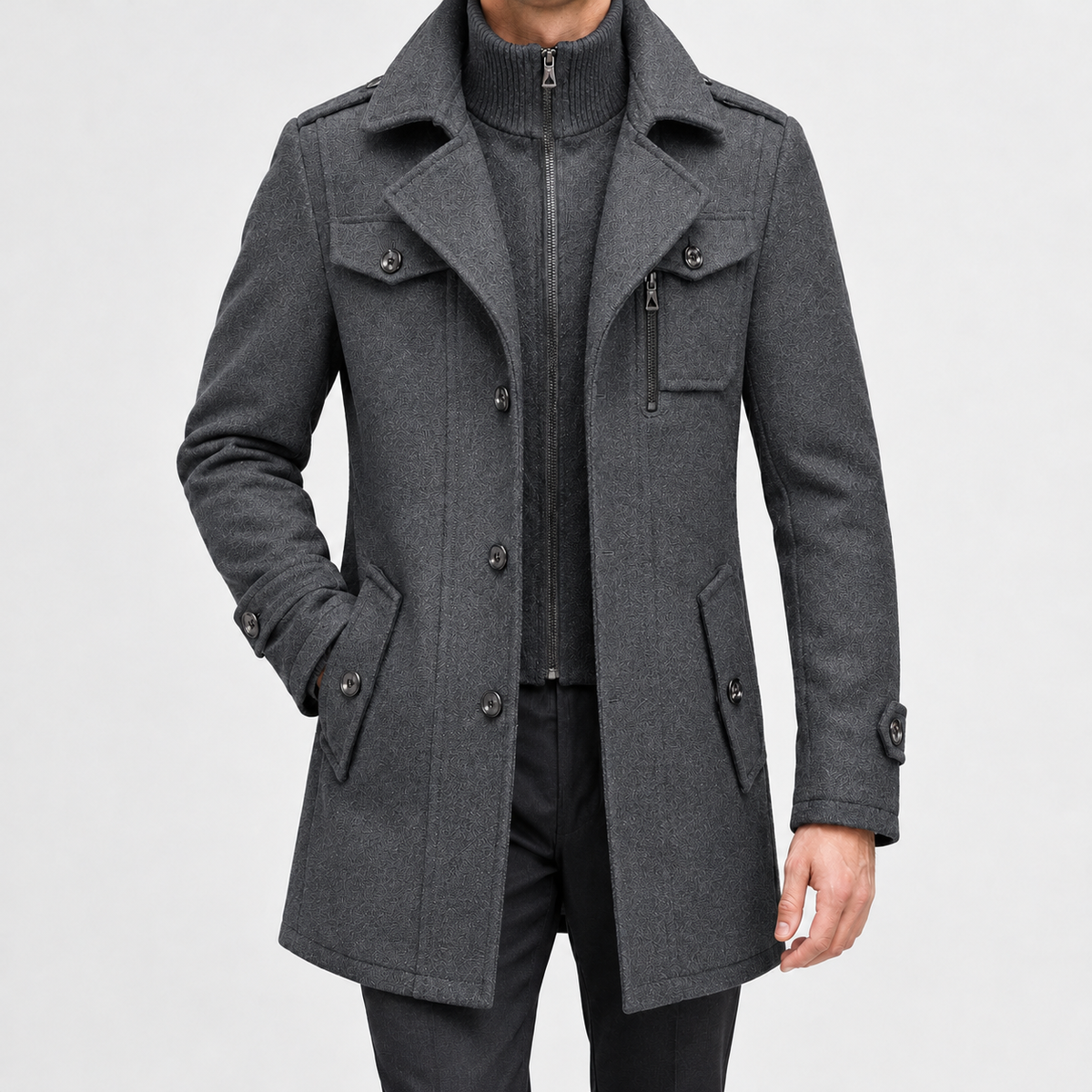Gebhard Wool Double Coat - Gray