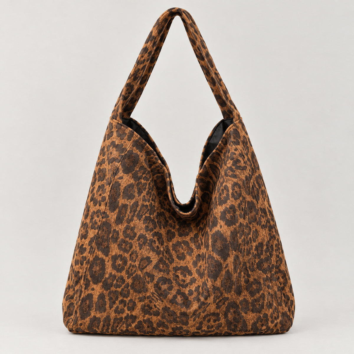 Dorte Suede Tote - Brown Leopard Print