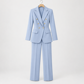Gitte Double Breasted Pantsuit - Light Blue A