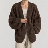 Nathaniel Wool Blend Cardigan - Brown