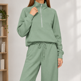 Kolfinna Half Zip Set - Bean Green