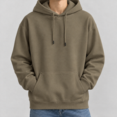 Christoph Relaxed Cotton Hoodie - Deep Khaki