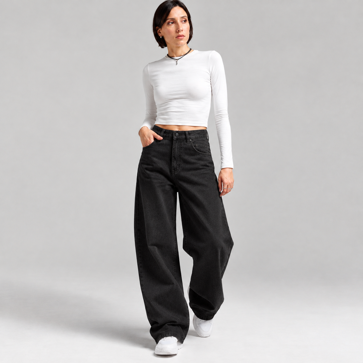 Bianka Wide Leg Jeans - Black