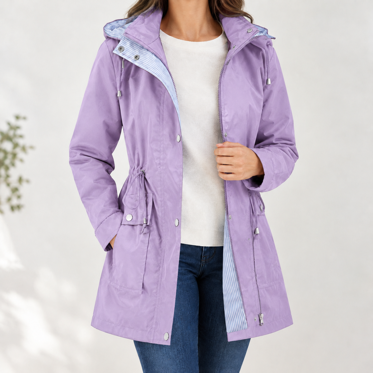 Elisabetta Hooded Jacket - Lavender Purple