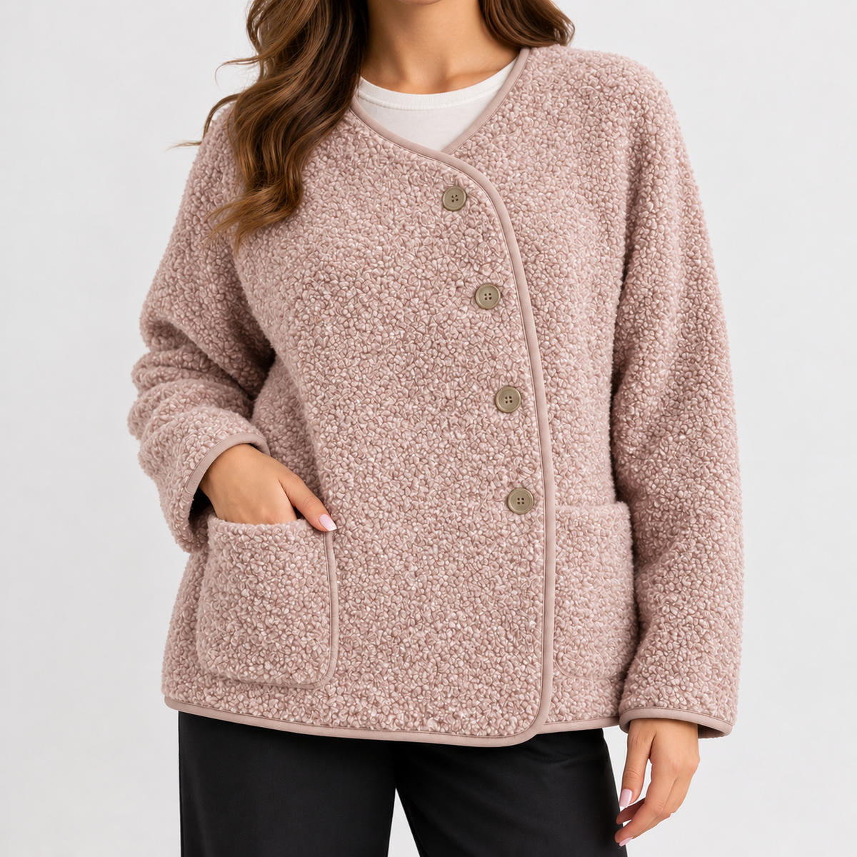 Coline Textured Fleece Jacket - Gouache