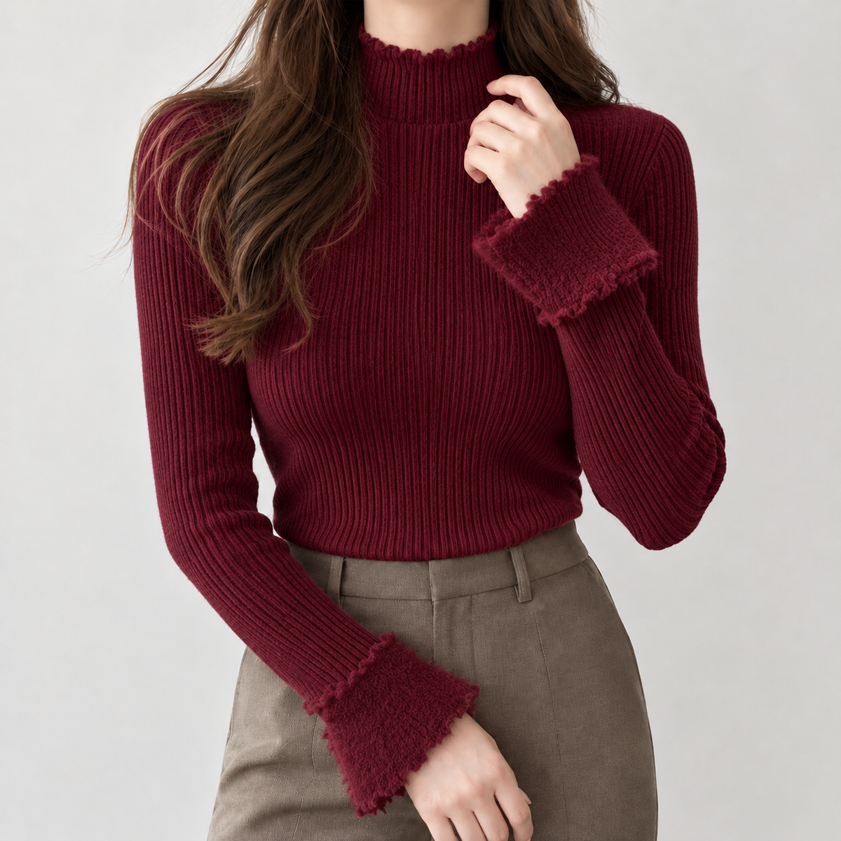 Emmelie Ribbed Sweater - Anchor Red