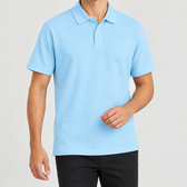 Matthias Cotton Polo Shirt - Light Blue