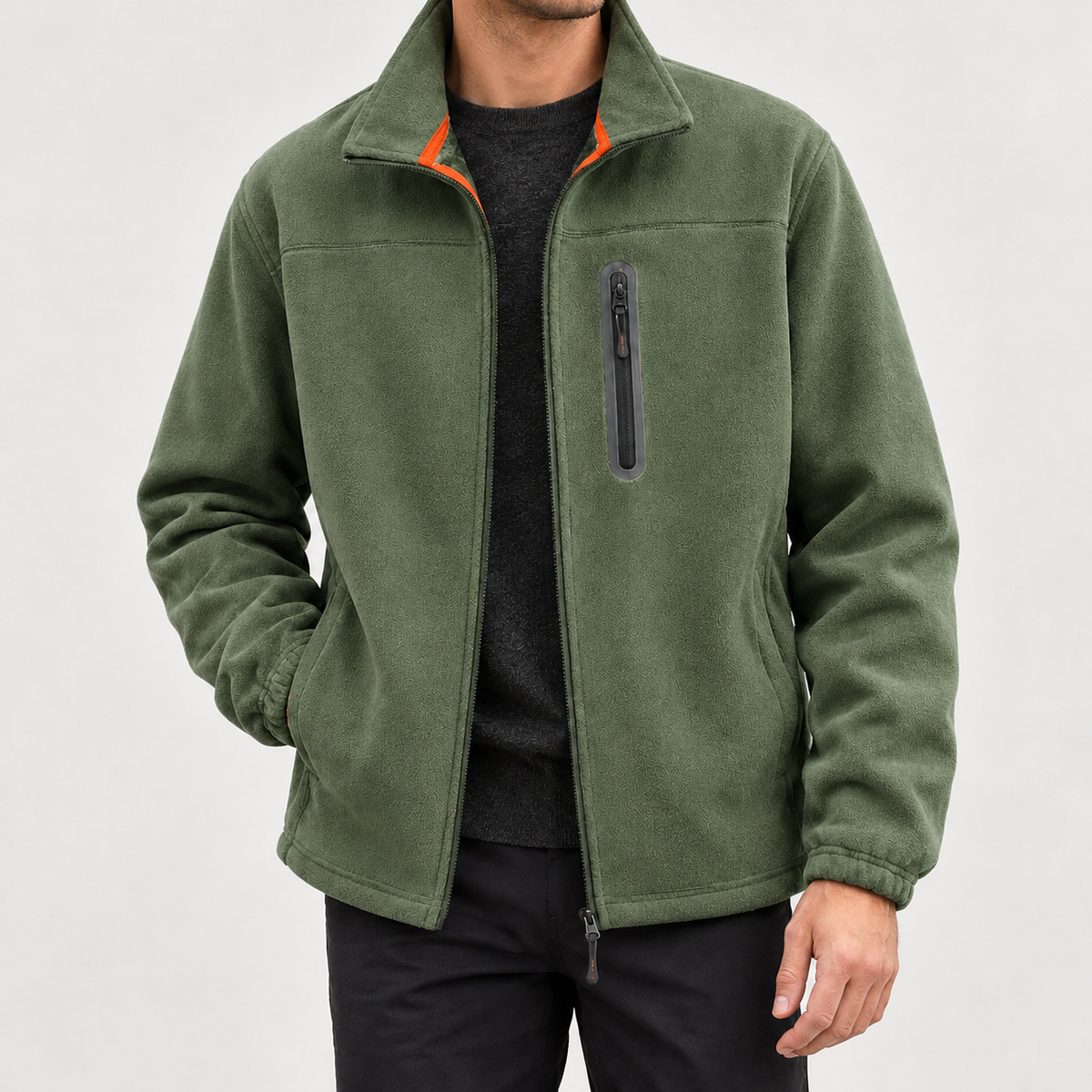 Hilmar Stand Collar Jacket - Army Green