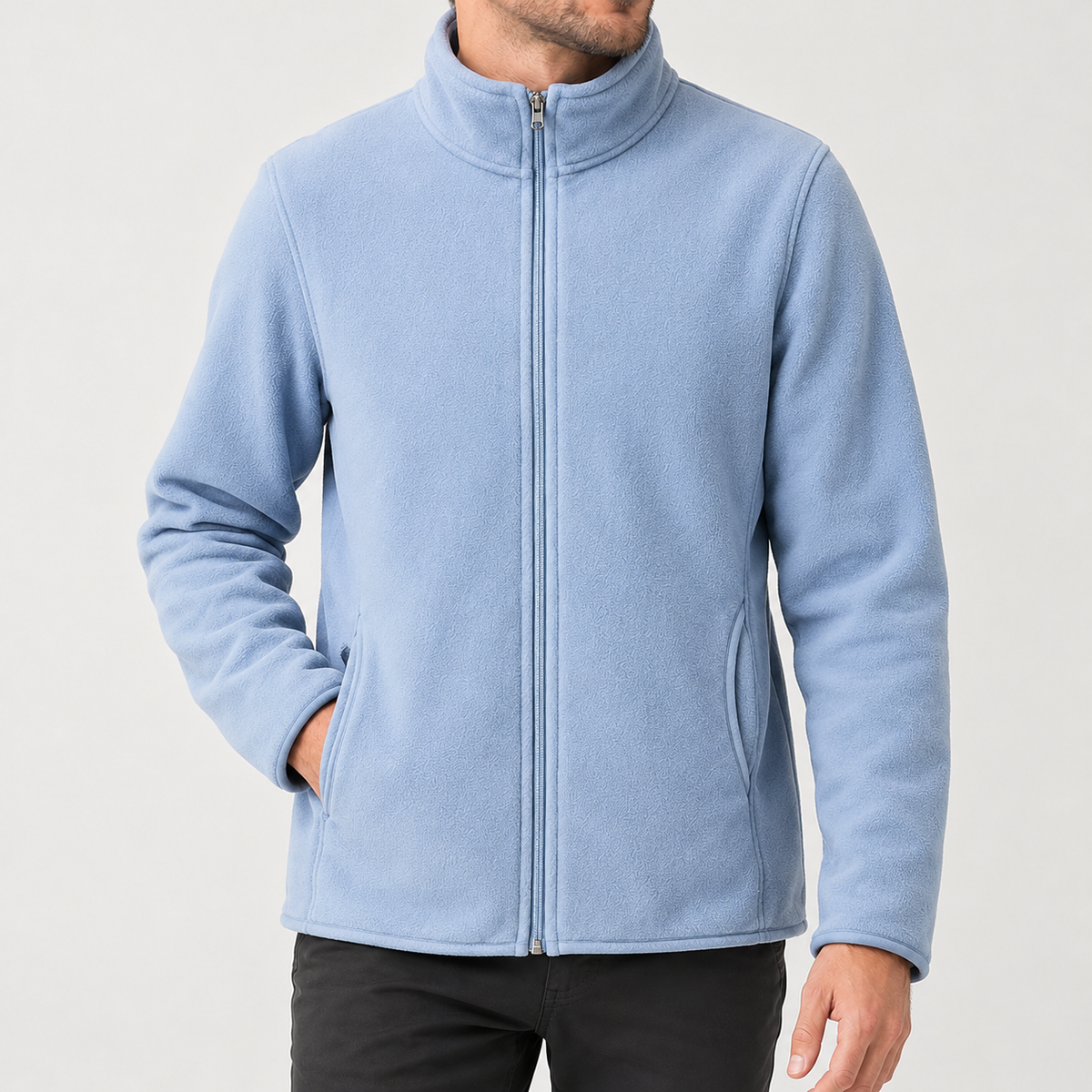 Hugues Stand Collar Jacket - Pink Blue