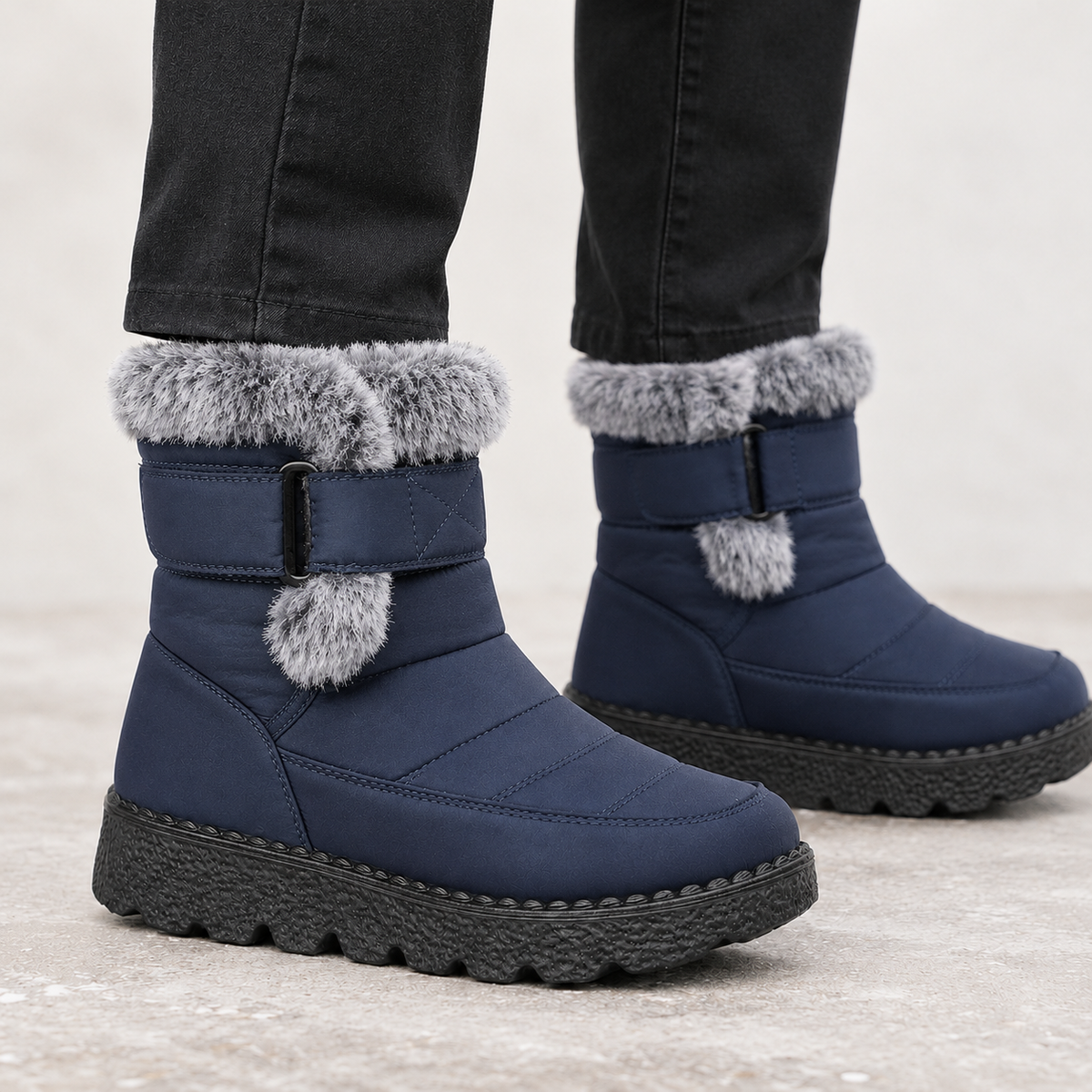 Bartolo Plush Lined Snow Boots - Blue