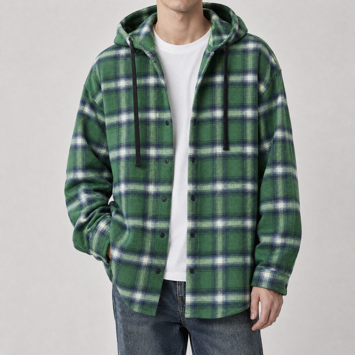 Caleb Hooded Overshirt - Green