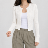 Isabella Cable Cardigan - White