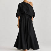 Rosaria Off Shoulder Skirt Set - Black