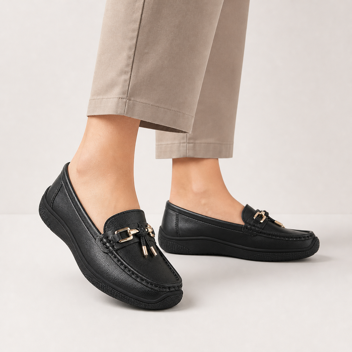 Gudny Clasp Loafers - Black