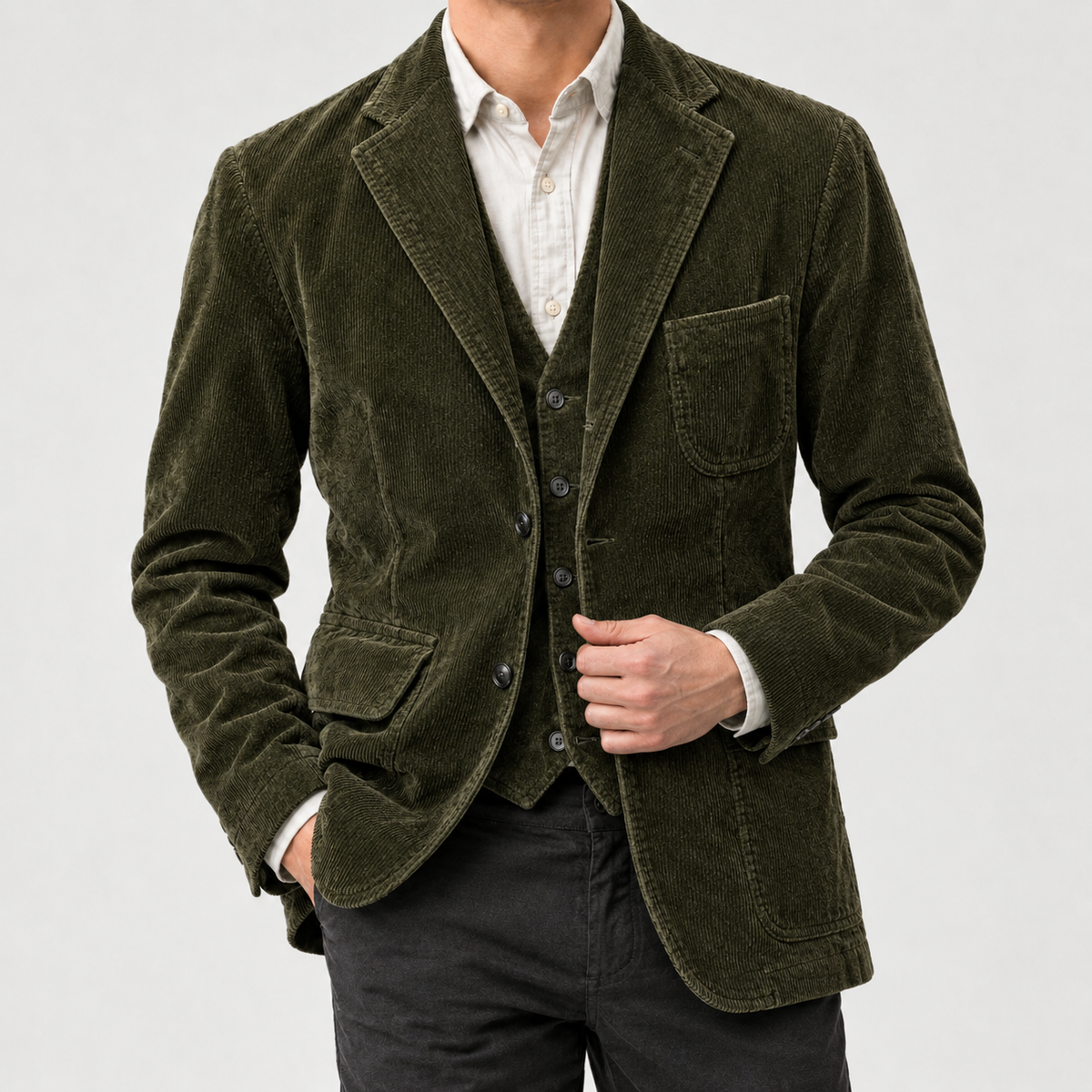 Jude Notch Lapel Blazer - Green