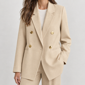 Gwenllian Double Breasted Blazer - Ginger Yellow