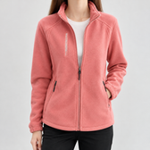 Alisande Stand Collar Fleece Jacket - Rouge Pink