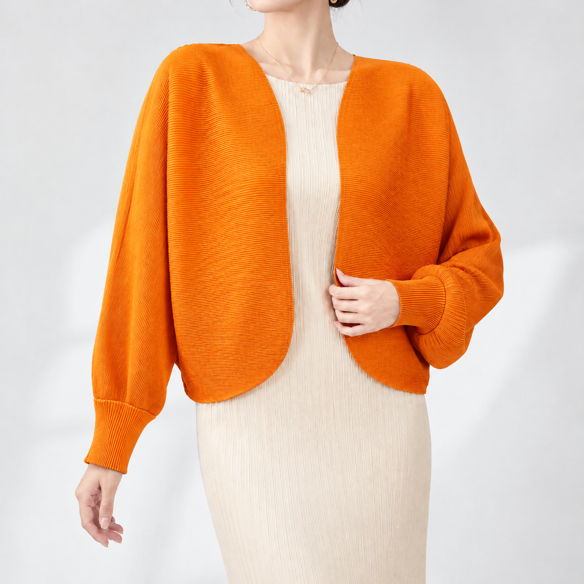Romilda Pleated Jacket - Orange