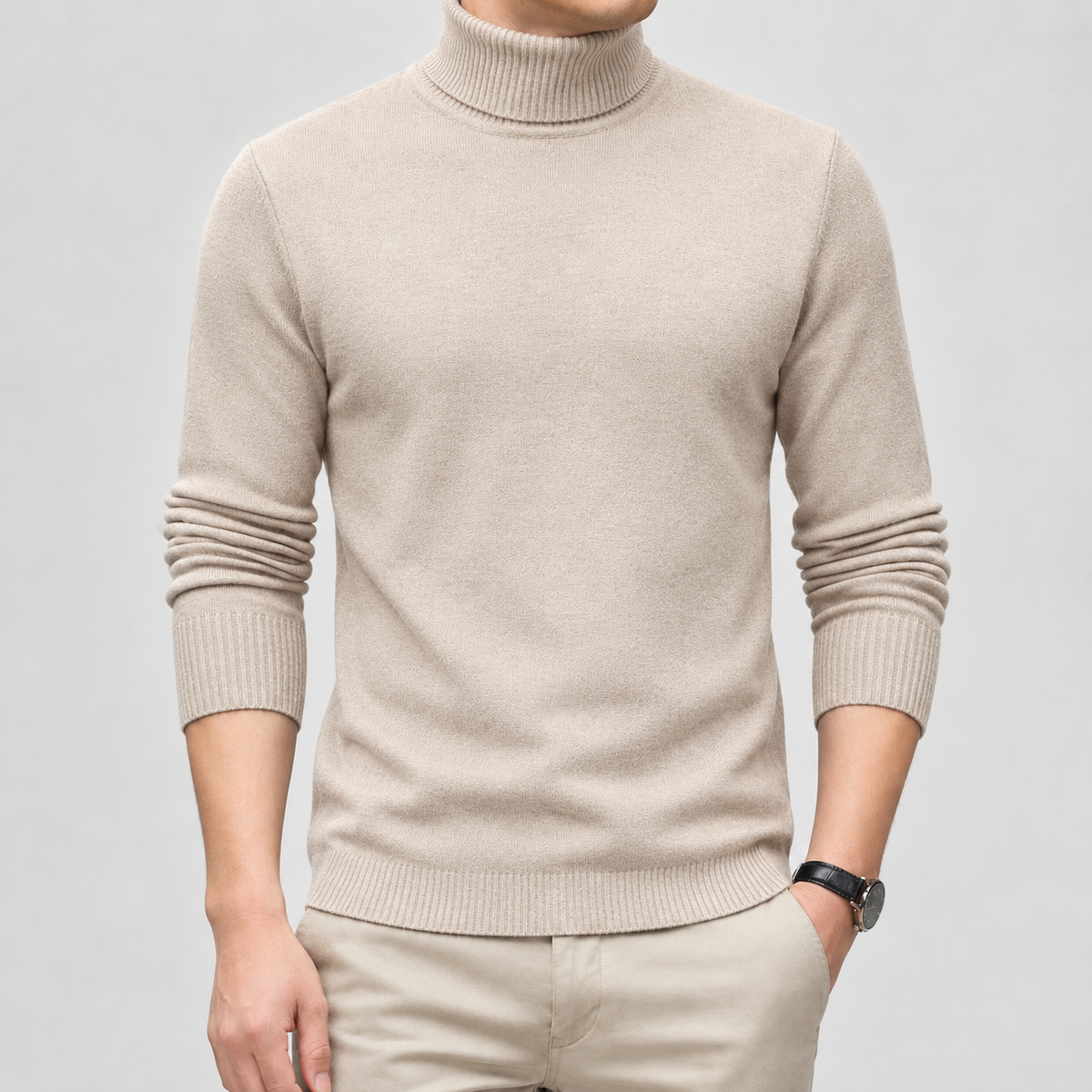 Odilon Slim Turtleneck - Apricot