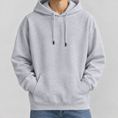 Christoph Relaxed Cotton Hoodie - Light Gray