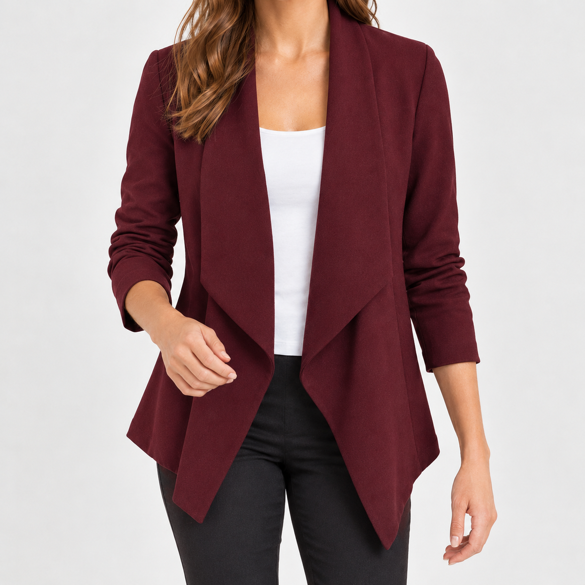 Agnete Draped Jacket - Burgundy