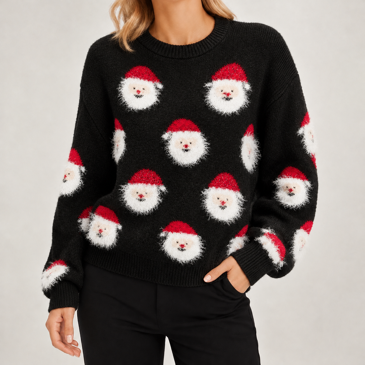 Calista Santa Sweater - Black