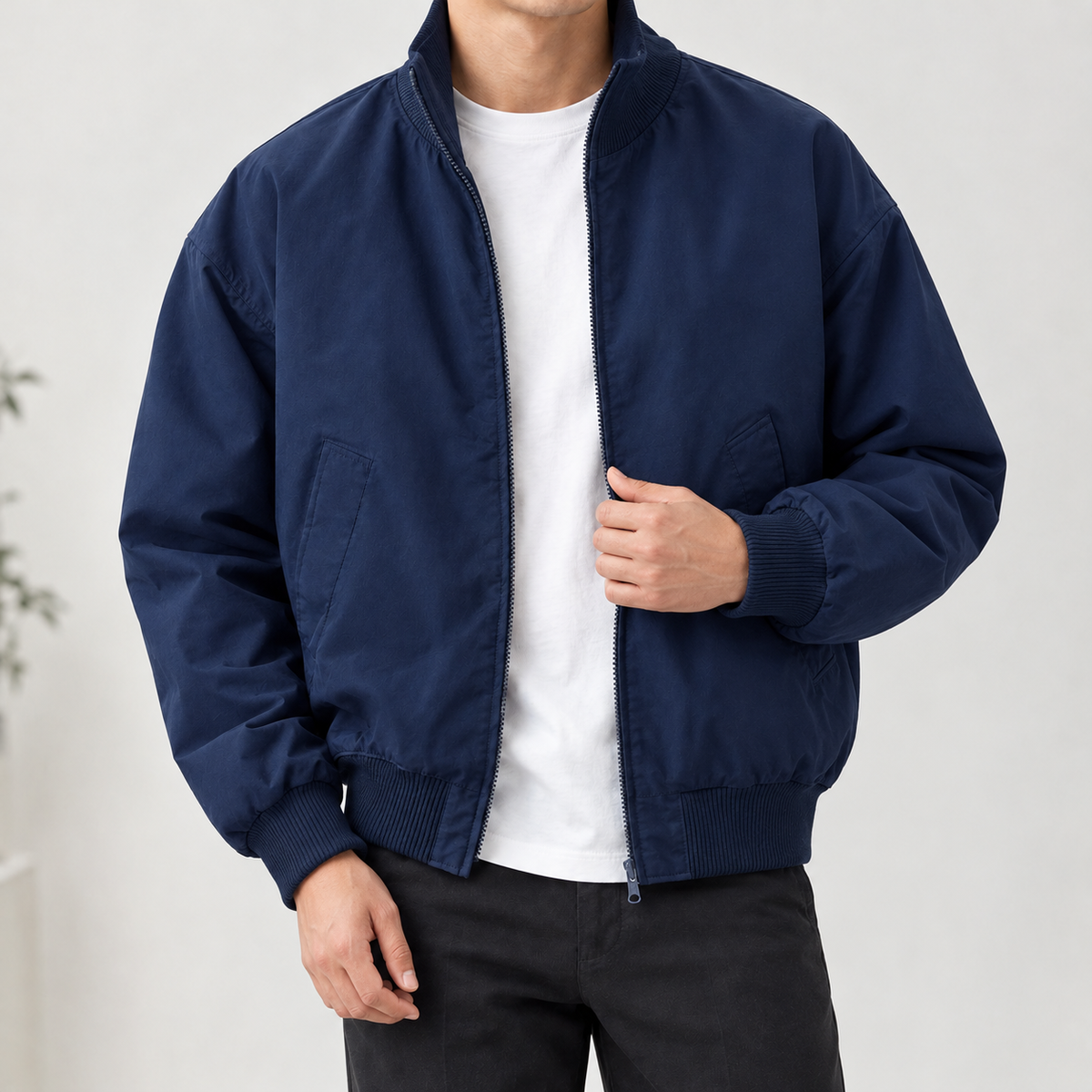 Francois Bomber Jacket - Navy Blue