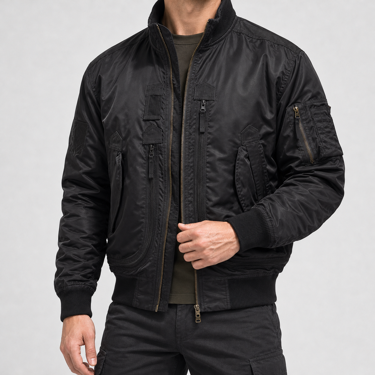 Armando Tactical Bomber Jacket - Black