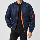 Zachary Bomber Jacket - Dark Blue