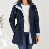 Elisabetta Hooded Jacket - Dark Blue