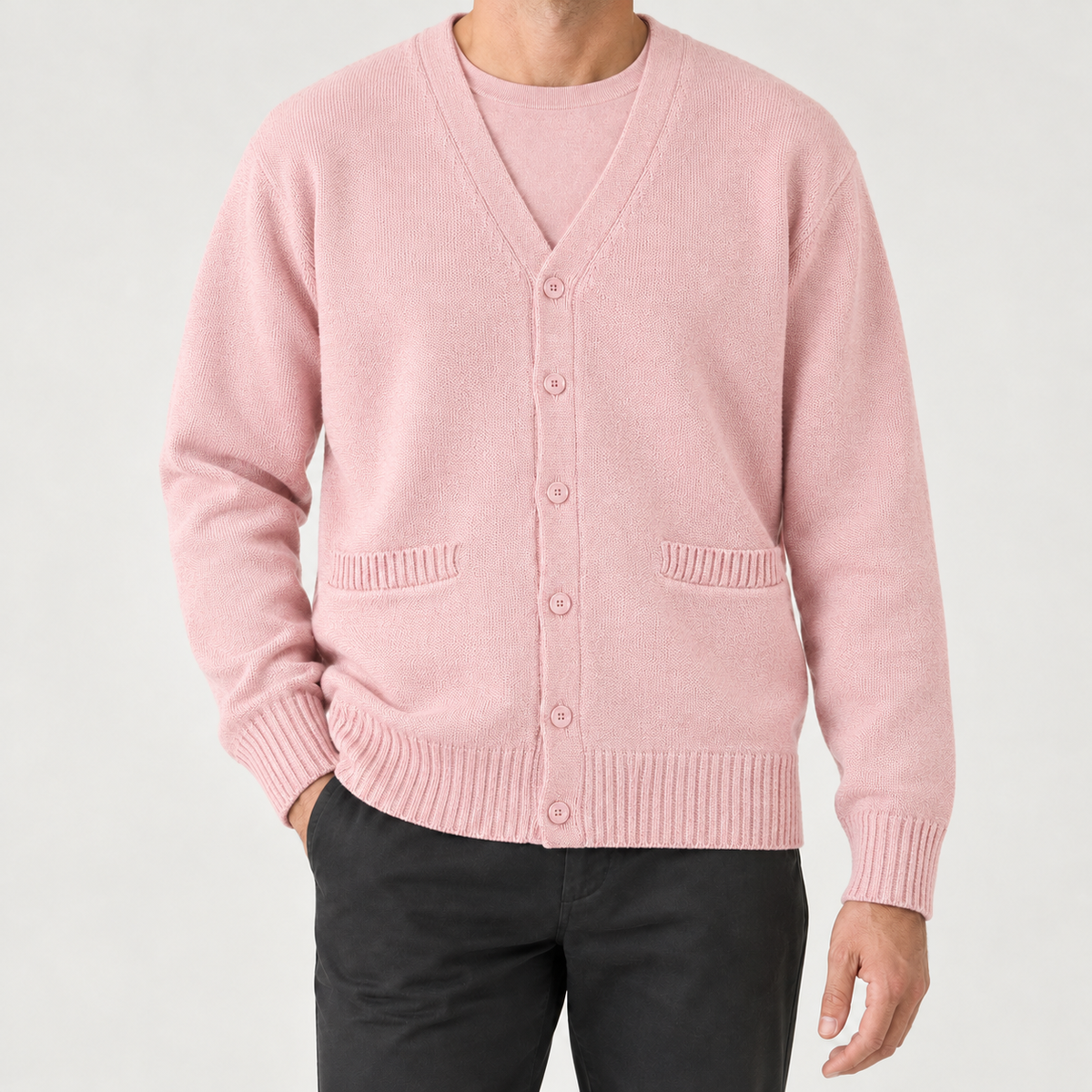 Anibal V Neck Cardigan - Pink