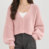 Victoria Chunky Knit Cardigan - Pink