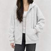 Elsebeth Oversized Zip Hoodie - White Gray