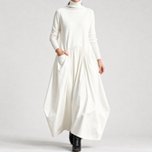 Bice Balloon Maxi Dress - White