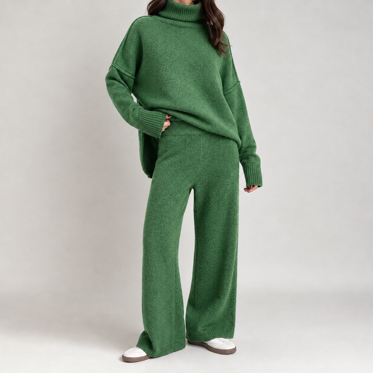 Stephanie Relaxed Knit Set - Green