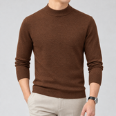 Gudni Mock Neck Sweater - Red Coffee